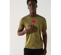 HUGO Diragolino212 Centre Patch Logo T-Shirt, Open Green, Size S, Men Open Green