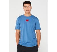 HUGO Diragolino212 Regular Fit Centre Patch Logo T-shirt - Mid Blue, Blue, Size 2Xl, Men Blue