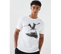 HUGO Dirunn Large Birds Graphic T-Shirt, White, Size Xl, Men White