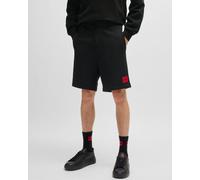 Hugo Mens Logo Patch Sustainable Sweat Shorts - Black Cotton - Size Small