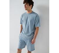 HUGO Docku Relaxed Washed Centre Chest Logo T-Shirt-Blue - Open Blue, Open Blue, Size Xl, Men Open Blue