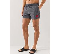 HUGO Dominica Swim Shorts, Dark Grey, Size M, Men Dark Grey