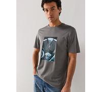 HUGO Dostino Printed Regular Fit T-Shirt, Dark Grey, Size M, Men Dark Grey