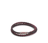 HUGO Double braided-leather cuff with logo closure - Style E-DOUBLEBRAID2-BRA, 50532309 Dark Red pcs.