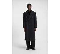 HUGO Double-breasted relaxed-fit coat with wool and alpaca - Style Manus2541, 50549270 Black S