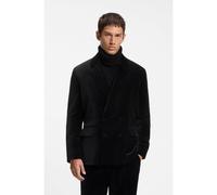 HUGO Double-breasted velvet blazer with a modern fit - Style Karlo253F1X, 50570196 Black 44R