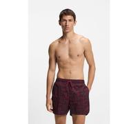 HUGO Drawcord swim shorts with all-over print - Style RIK, 50533795 Dark Red XL