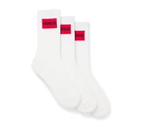 Hugo Label 10267340 Red Socks 3 Pairs White EU 39-42 Men