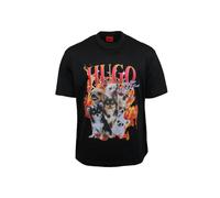 HUGO Dugie Oversize Fit Cotton T-Shirt, Black - Small