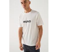 HUGO Dumeo Tortoiseshell Logo Regular Fit T-Shirt, Natural, Size L, Men Natural