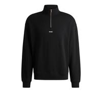 HUGO Durty244 Relaxed Fit 1/4 Zip Sweatshirt - Black, Black, Size S, Men Black