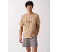 HUGO Dusplit Mens Logo Print T-Shirt - Medium Beige 269