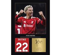 Hugo Ekitike Gift Signed A4 Print Display Unframed Liverpool Gifts For Boys Digitally Reproduced Signature Liverpool Gifts For Men LFC (Unframed)