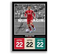 Hugo Ekitike Liverpool Signed Photo Poster Print Picture Display Framed Autograph Memorabilia for Football Fans Gift France (A3 Poster Only Black)