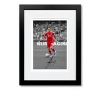 Hugo Ekitike Liverpool Signed Photo Poster Print Picture Display Framed Autograph Memorabilia for Football Fans Gift France (A4 Framed & Mounted B+W)