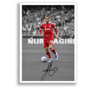 Hugo Ekitike Liverpool Signed Photo Poster Print Picture Display Framed Autograph Memorabilia for Football Fans Gift France (A4 poster Only B+W)