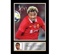 Hugo Ekitike Signed Poster Print - Liverpool FC Football Memorabilia - Wall Art Tribute for Fans & Collectors, A4 Poster + Silver Frame