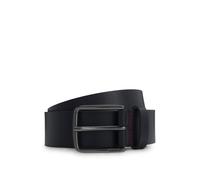HUGO Embossed-leather belt with brushed-gunmetal pin buckle - Style Gerik-Lam_Sz35, 50548348 Dark Blue 40