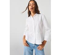 Hugo Embrella 10258602 Red Long Sleeve Blouse White 42 Woman