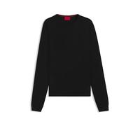 HUGO Embroidered-Logo Sweater in Virgin Wool Black