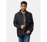 HUGO Mens Emmond Cotton-Blend Overshirt with red Logo Label