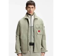 HUGO Mens Zip Through Emmond Overshirt - Colour: 337 Light/Pastel Green - Size: Medium