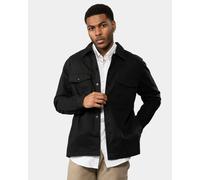 Hugo Mens Logo Patch Organic Cotton Twill Oversized Overshirt - Black - Size Medium