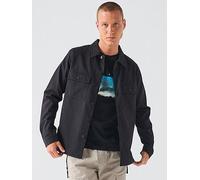 HUGO Epoldo Oversized Fit Canvas Overshirt, Black, Size S, Men Black