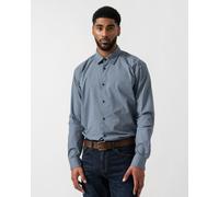 HUGO Ermo Slim-Fit Shirt in Stretch-Cotton Canvas - Open Blue 496 - Open Blue 496 - L