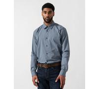 HUGO Ermo Slim-Fit Shirt in Stretch-Cotton Canvas - Open Blue 496 - Open Blue 496 - XL