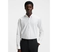 HUGO Mens Ero3-W Stretch-Cotton Extra-Slim-fit Shirt with red Logo Label