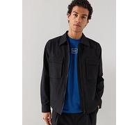 HUGO Eselio Seersucker Oversize Overshirt, Black, Size 2Xl, Men Black