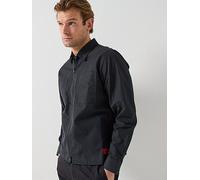HUGO Evalom Zip Through Overshirt, Black, Size L, Men Black