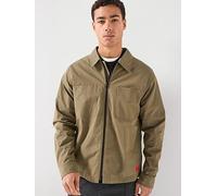 HUGO Oversized-fit overshirt in cotton-blend canvas - Style Evalom, 50556274 Khaki XXL