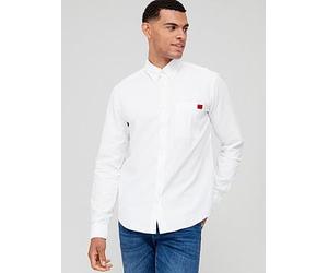 HUGO Evito Slim Fit Long Sleeve Shirt, Open White, Size Xs, Men Open White