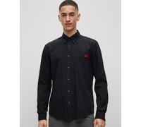 HUGO Evito Slim Fit Mens Long Sleeved Shirt - Black 004 - Black 004 - M