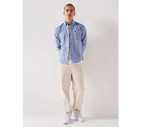 HUGO Slim-fit button-down shirt in washed Oxford cotton - Style Evito, 50479302 Blue L