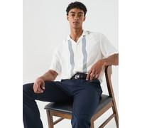 HUGO Exolino Outline Relaxed Fit Revere Collar Short Sleeve Shirt, Off White, Size Xl, Men Off White