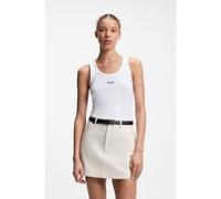 HUGO Extra-slim-fit tank top with puff-print logo - Style Damatank_B_1, 50572293 White S
