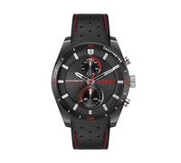 HUGO Analogue Multifunction Quartz Watch for men #FAST Collection with Stainless Steel and Leather strap