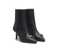 HUGO Faux-leather boots with hardware trim and 7cm heel - Style Katniss_Btie90_NAAC, 50552728 Black 7