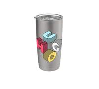Hugo First Given Name Retro Isometric Block Letters Stainless Steel Insulated Tumbler
