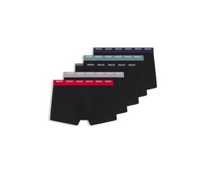 HUGO Five-pack of logo-waistband trunks in stretch cotton - Style TRUNK FIVE PACK, 50532619 Black M