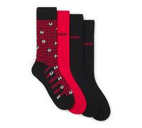 HUGO Four-pack of regular-length socks with logo details - Style 4P GIFT TORTUGA CC, 50546673 Black / Red 6-11