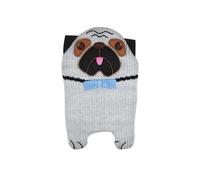 Hugo Frosch Hot Water Bottle with Pug Dog Knitted Cover