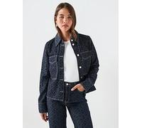 HUGO Gadison Denim Jacket, Navy, Size L, Women Navy