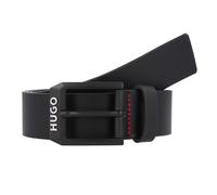 Men's HUGO Gelio-B Mens Leather Belt with Matte-Black Logo Trim Buckle - Size: W36