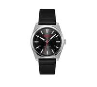 HUGO Gents #ARK Black Leather Strap Watch, Black, Men Black