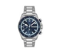 HUGO Gents #DIVE Stainless Steel Bracelet Watch with Blue Dial, Silver, Men Ilver