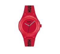 HUGO Gents & #LITFORHIM Red Silicone Watch, Red, Men Red
